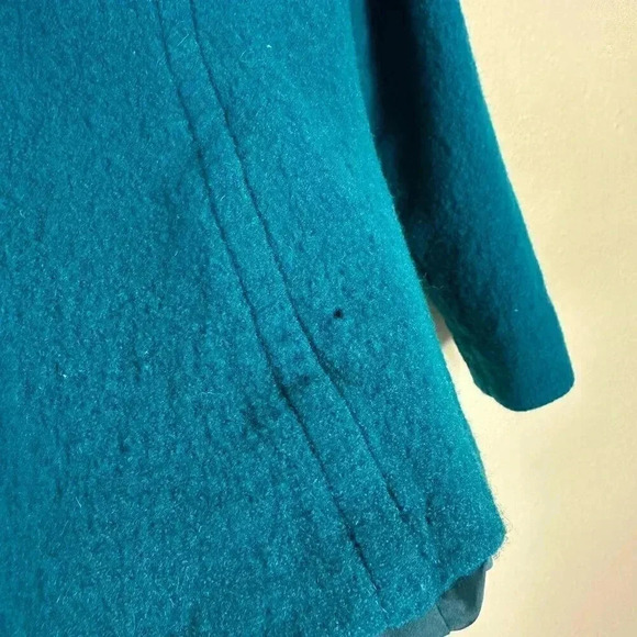 Pendleton 100% Merino Wool Button Front Coat Teal Blue Small - Picture 8 of 8